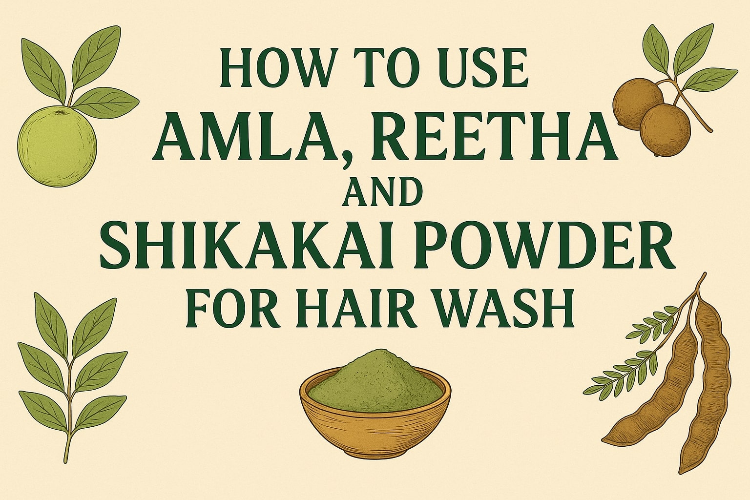 Amla, Reetha, and Shikakai for Hair Wash